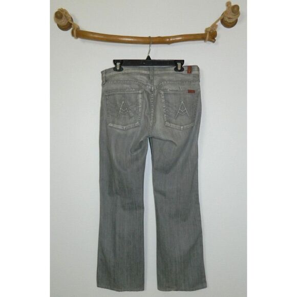 7 For All Mankind Jeans Gray Charcoal Wash Womens A Pockets Straight Leg Size 32 - Picture 2 of 12
